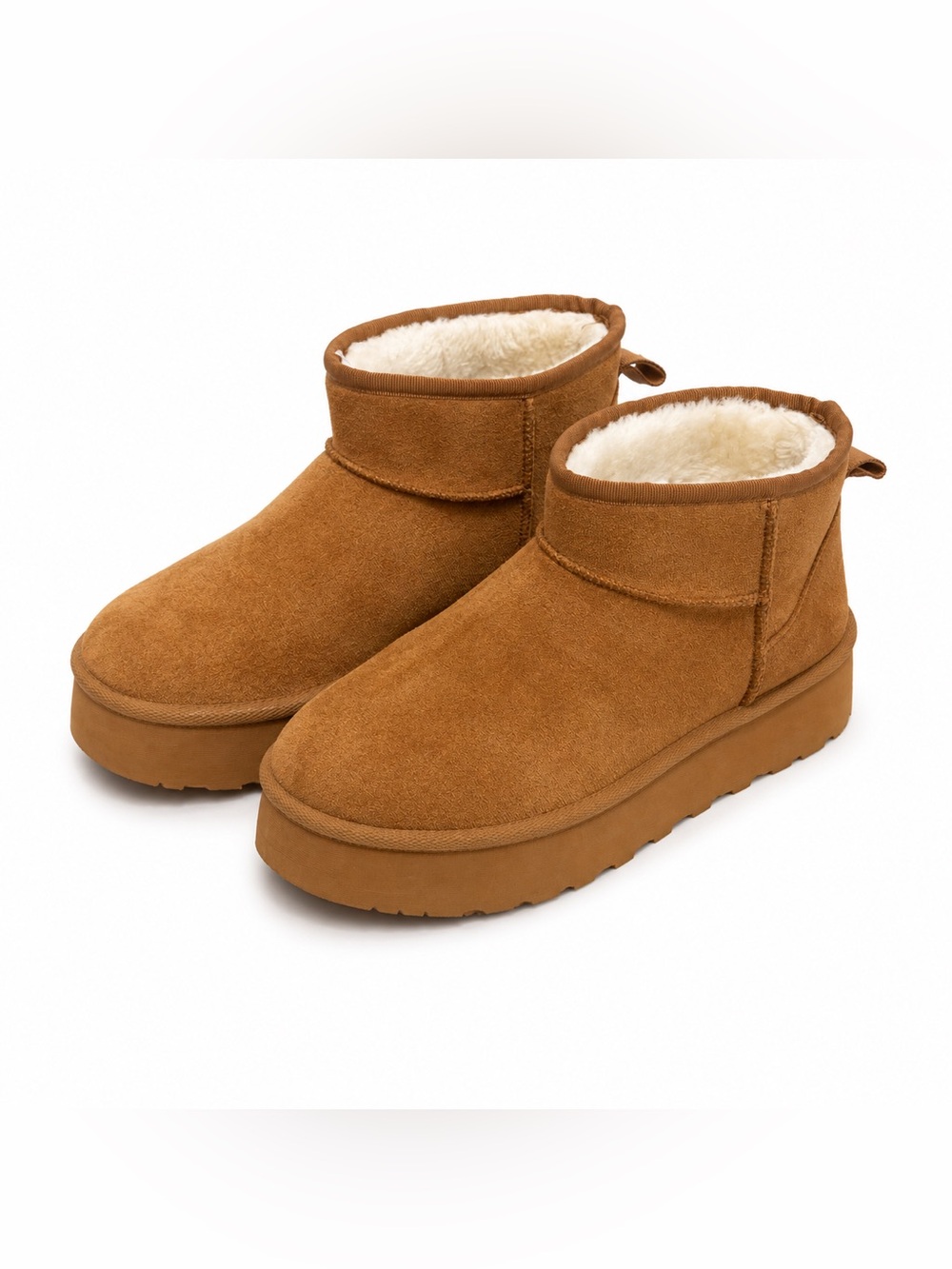 Cozy Chestnut Faux-Shearling Ankle Boots